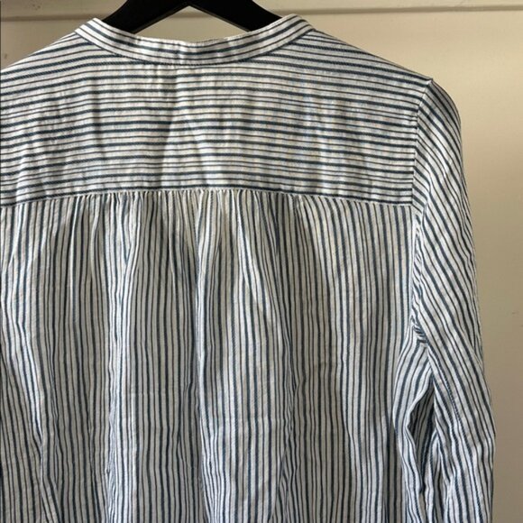 New Isabel Marant Joden 100% cotton gauzy breezy oversized stripe popover blouse - Picture 10 of 16